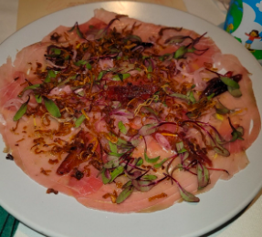 Shadowbrook Restaurant signature dishes Beef Carpaccio
Shrimp Scampi
'Pacific Rim' Salmon